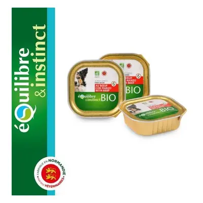 Terrine BIO chien adulte riche en boeuf - Equilibre & Instinct