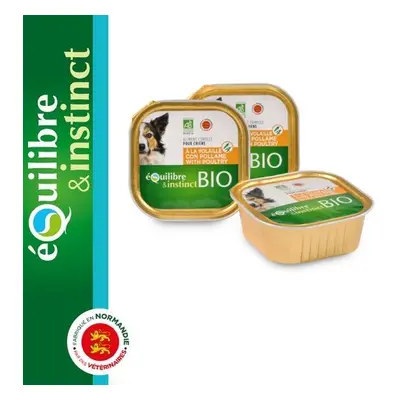 Terrine BIO chien adulte riche en volaille - Equilibre & Instinct