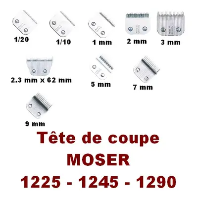 Têtes de coupe pour tondeuse Moser 1225T - 1245 - 1290