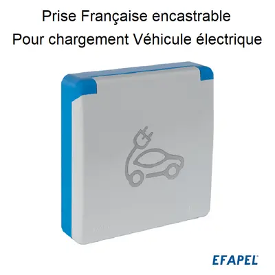 Efapel 81112 - prise française encastrable chargement vehicule electrique