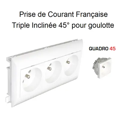 Efapel 45267cbr - prise de courant triple précâblée pour goulotte l75mm - blanc