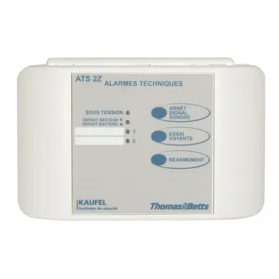 Alarme technique 2 entrées - par contact no ou nf - conso : 3w - coffret abs blanc - ip42 ik07 -