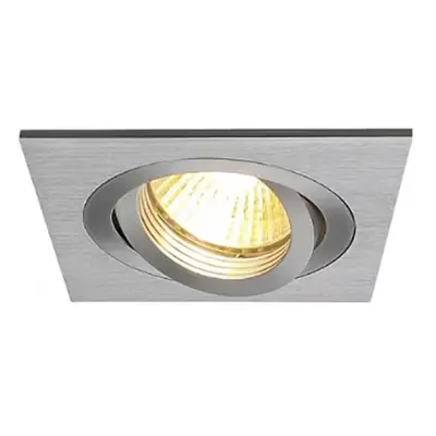 Luminaire intérieur encastré new tria 1 mr16, carré, alu brossé, max 50w, clips ressorts