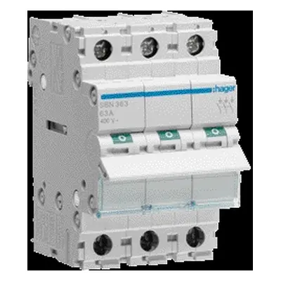 Interrupteur modulaire 3 pôles 63a - hager - sbn363