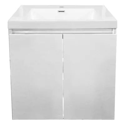 Meuble sous vasque alterna primeo 60 cm 2 portes suspendu blanc avec vasque primeo 60 cm inclu