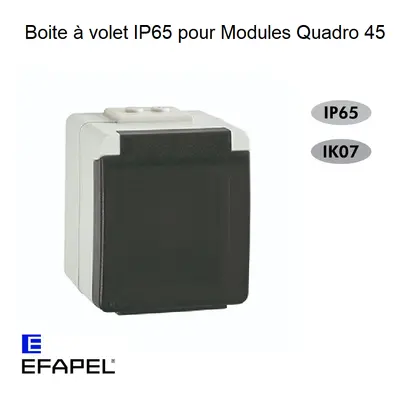 Efapel 48998ccz - boite à volet étanche (ip65) pour la série quadro 45