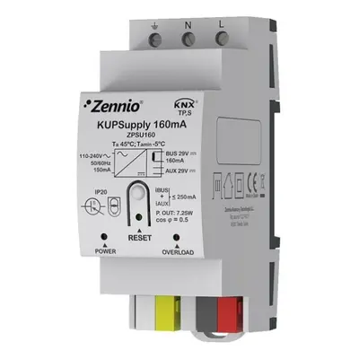 Alimentation knx zennio - zpsu160 - 160 ma - sortie auxiliaire 29 vdc