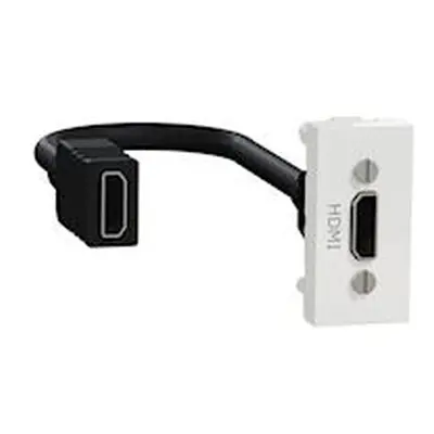 Unica - prise hdmi préconnectorisée - 1 mod - blanc - méca seul