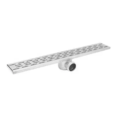 Caniveau easydrain fixt plaque simple avec siphon 9.8X70cm entrée latérale 50mm acier inoxydable