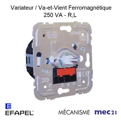 Efapel 21212 - mécanisme variateur/va-et-vient ferromagnétique pour lampes basse consommation 25