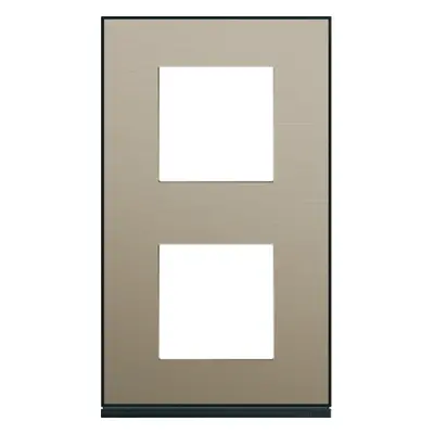 Plaque gallery 2 postes verticale 71 mm placage bronze