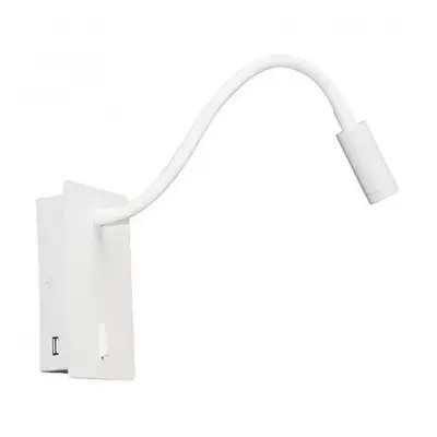 Applique murale led betsy 2 avec prise usb - 3w - 3000 k - blanc