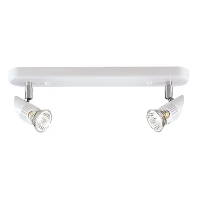 Plafonnier / applique murale 2 spots gu10, blanc, avec lampes led 6w 3000k 500 lumens 15000h fou