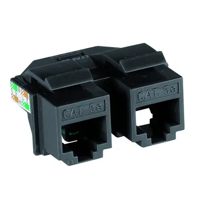 Efapel 21980 - connecteur double rj45 cat. 5E utp (1 entrée / 2 sorties)