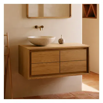 Meuble vasque - salle de bain - s/plan lagos l90 cm 2c cachemire 2fd