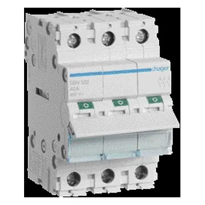 Interrupteur modulaire 3 pôles 32a - hager - sbn332