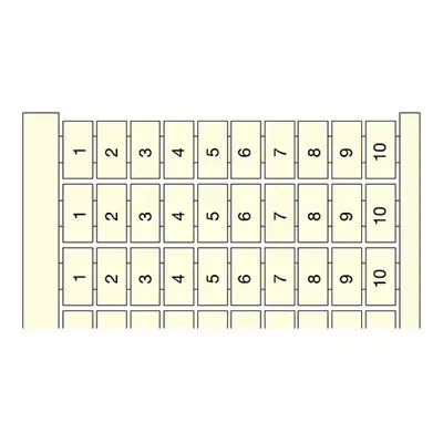 Rc610 carte pré-marquée 31->40 (x10) vertic blanc