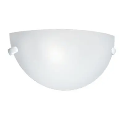 Applique murale intérieure ip20, en acier et verre opale, douille e27 60w max. Lampe non fournie