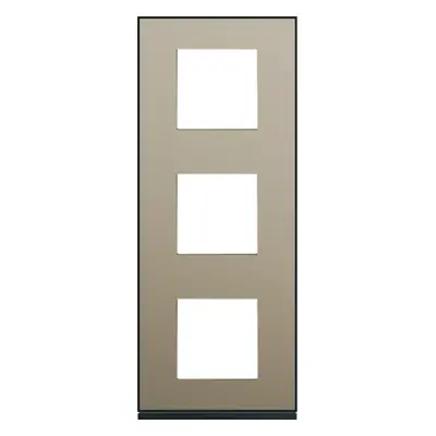 Plaque gallery 3 postes verticale 71mm placage bronze