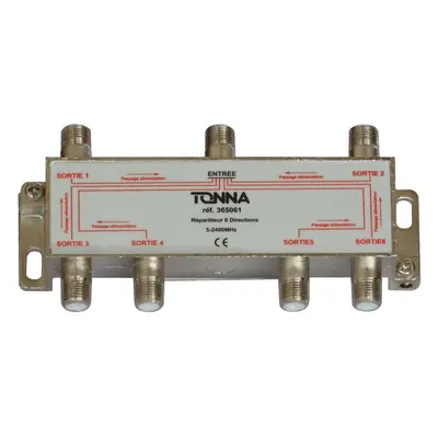 Repartiteur 6 directions 'f' ulb_ 5/2400 mhz -18 db pertes maximum - 6 voies symétriques