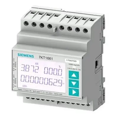 Sentron, appareil de mesure, 7kt pac1600, lcd, l-l: 400v, l-n: 230v, 5a, rail din, triphasé modb