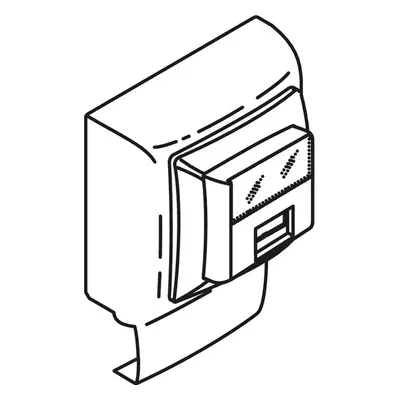 Prise rj45 cat5e saillie 1p pour moulures keva 32x12mm cadre simple équipé de mécanisme appareil