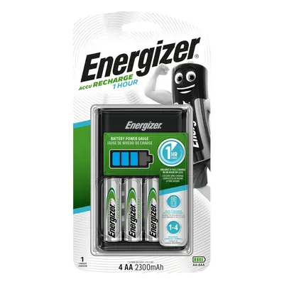 Chargeur 1h energizer recharge jusqu'à quatre piles aa ou aaa en à peine une heure avec arrêt au