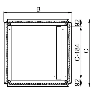 Spacial - plaque passe-câbles - 2 parties - pour cellule sf - 300x600mm