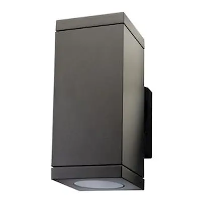 Echo applique murale cubique graphite led 2x6,2w gu10 3000k classe ii ip54