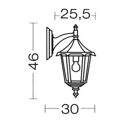 Applique murale extérieure (haut) ip43 ik02, cuivré, e27 100w max., Lampe non fournie