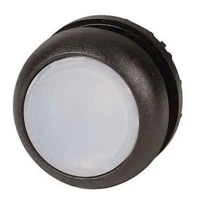 Bouton-poussoir lumineux, plat, blanc, à rappel