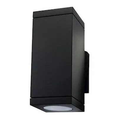 Echo applique murale cubique noir led 2x6,2w gu10 3000k classe ii ip54