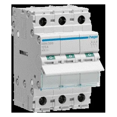 Interrupteur modulaire 3 pôles 125a - hager - sbn399