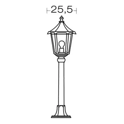 Lanterne sur mât ip43 ik02, blanc, e27 100w max., Lampe non fournie, hauteur 1, 55m