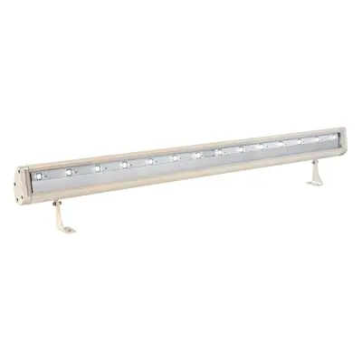 Applique extérieure ip65 ik07 basculant, beige, led intégrée 18w 4000k 1400 lumens