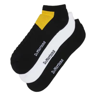 Dr. Martens - Short Double Doc Pack Of 3 Black/White/Yellow - Chaussettes - noir - 46% Polyester