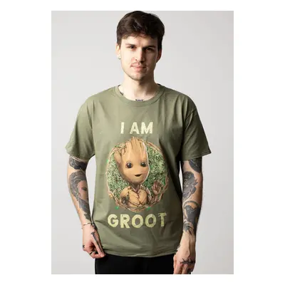 Guardians Of The Galaxy - I Am Groot Badge Olive - T-Shirt - vert - 100% Coton,Jersey