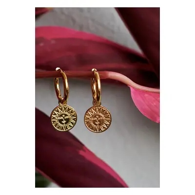 Wildcat - Little Sun Moon Gold - Boucles d'oreilles - jaune - Acier inoxydable,Métal