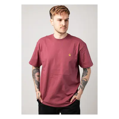 Carhartt WIP - Chase Dusty Fuchsia/Gold - T-Shirt - violet - 100% Coton,Jersey