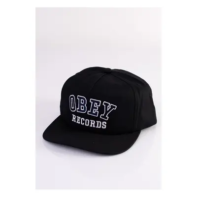 Obey - Records 5 Panel Black - Casquette - noir - 100% Coton,Coton