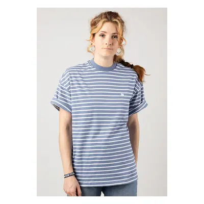 Carhartt WIP - W' Bryna Bryna Stripe/Charm Blue/White - T-Shirt - bleu - 100% coton biologique,J