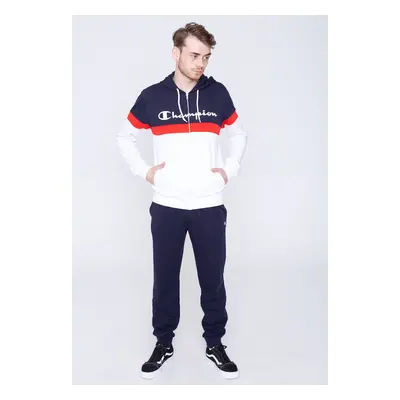 Champion - Hooded Full Zip WHT/NNY/NNY/HRR - Jogging - blanc - 59 % coton, 39 % polyester, 2 % é