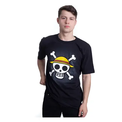 One Piece - Skull With Map - T-Shirt - noir - 100% Coton,Jersey