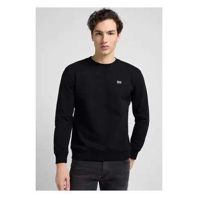 Lee - Plain Crew Black - Pull - noir - 100% Coton,Transpirer