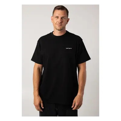 Carhartt WIP - Script Embroidery Black / White - T-Shirt - noir - 100% Coton,Jersey