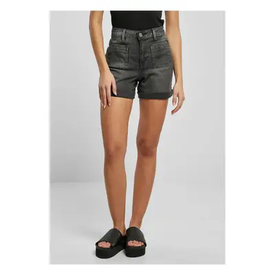 Urban Classics - Ladies Vintage Denim Black Washed - Shorts - noir - 98% coton, 2% élasthanne,Je