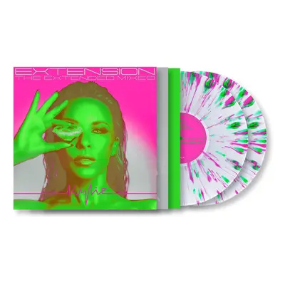 Kylie Minogue - Extension (The Extended Mixes) Ltd. Translucent w/ Pink/Green - Splattered 2 Vin