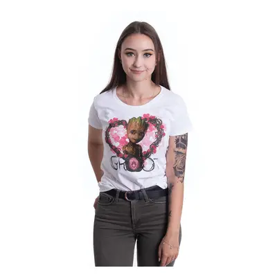 Guardians Of The Galaxy - Groot Heart Flowers White - Girly - blanc - 100% Coton,Jersey