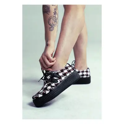 T.U.K. - Viva Mondo Creeper Black/White/Red Textile - Chaussures pour fille - multicolore - Text