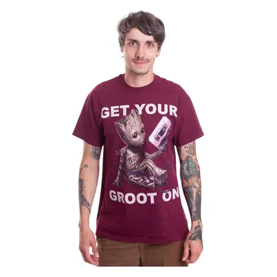 Guardians Of The Galaxy - Get Your Groot On Maroon - T-Shirt - bordeaux - 100% Coton,Jersey